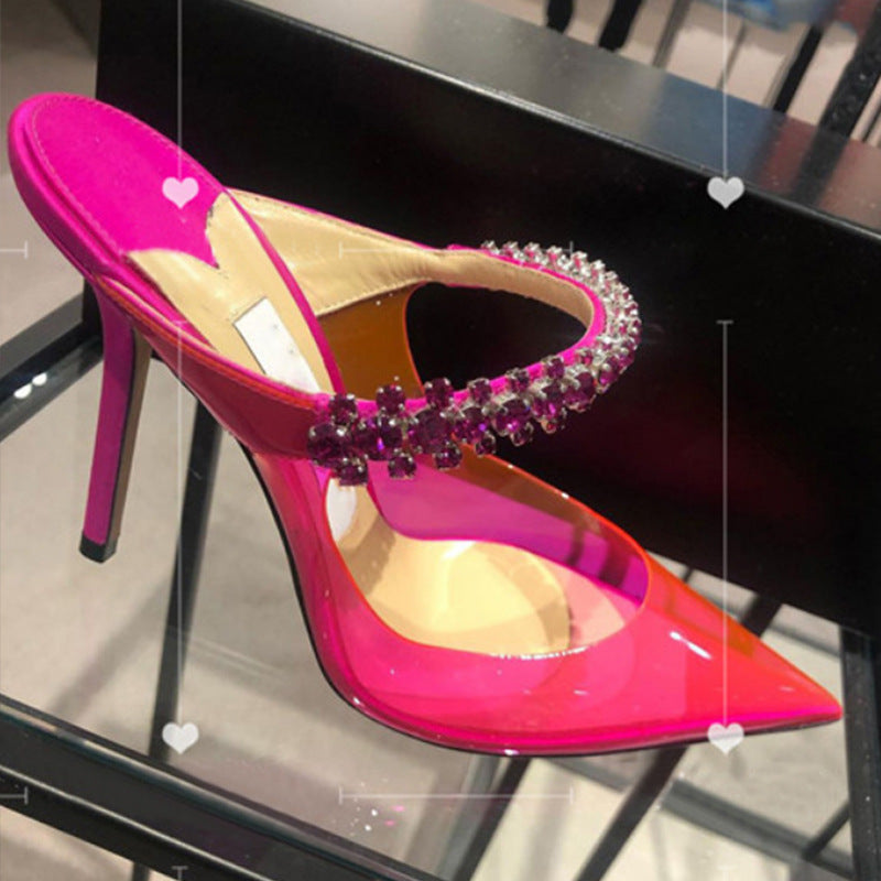 Rhinestone Transparent Stiletto High Heels