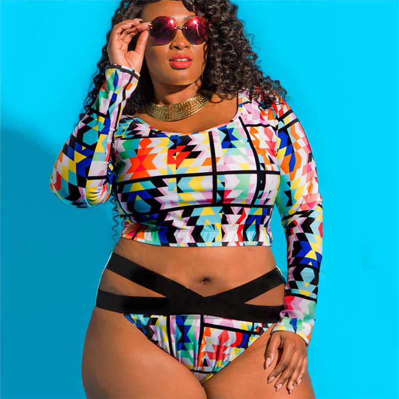 Size Fat Lady Long Sleeve AliExpress Bikini Ladies Split