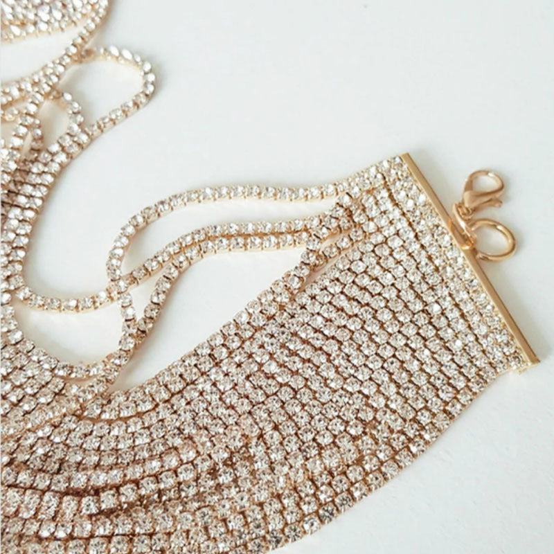 Fashion Hot Selling Rhinestone Multilayer Neckchain Female