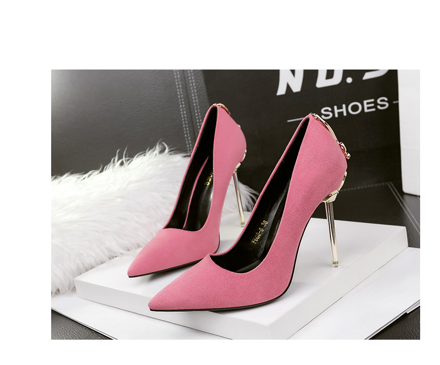 Women's fashion pointed high heels nightclub sexy metal with women's shoes stiletto metal bow banquet