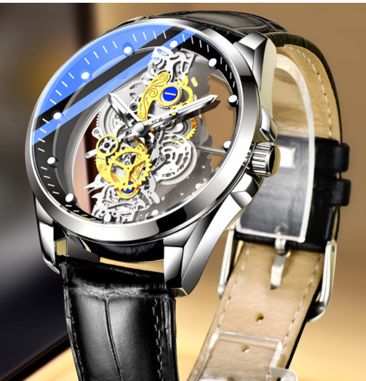 Men Watch Skeleton Automatic Quartz Watch Gold Skeleton Vintage Man Watch Mens Watches Top Brand Luxury