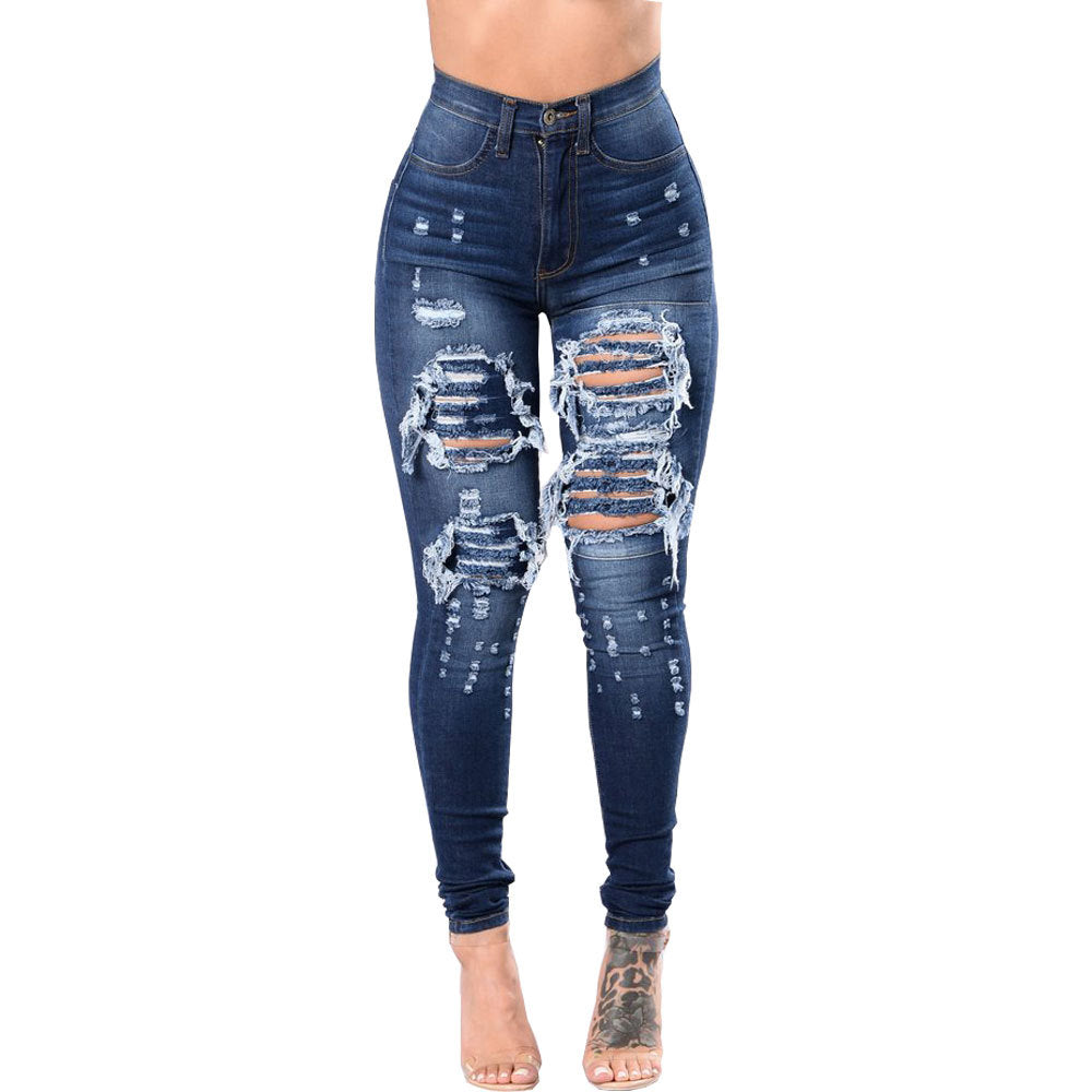 Women's ripped jeans pants