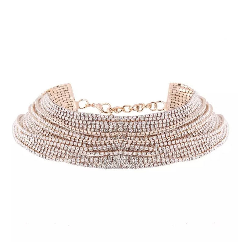 Fashion Hot Selling Rhinestone Multilayer Neckchain Female