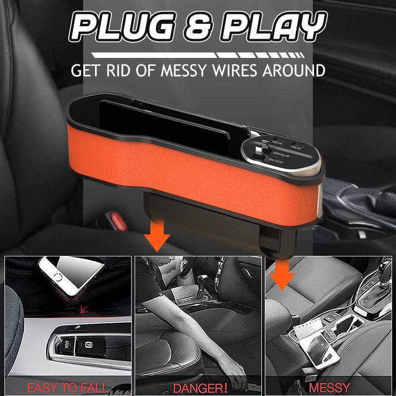 New Hot-selling Car Seat Slot Storage Box Wireless Charging