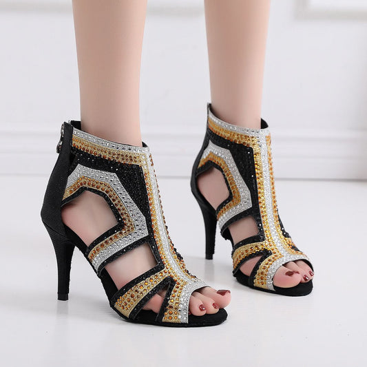 Women's Rhinestone Latin Dance High Heels