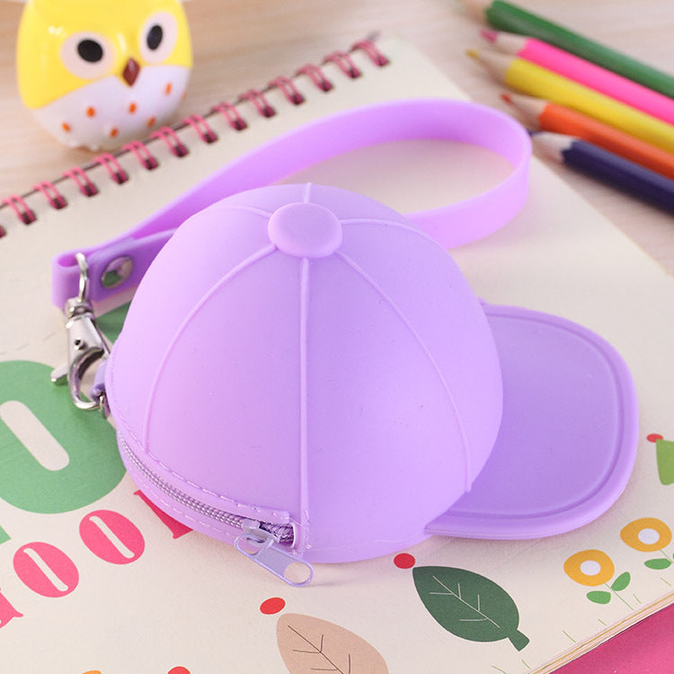 Cute Cartoon Candy Color Hat Silicone Coin Purse