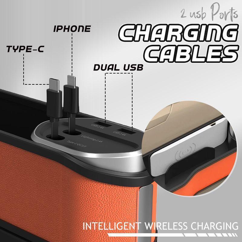 New Hot-selling Car Seat Slot Storage Box Wireless Charging